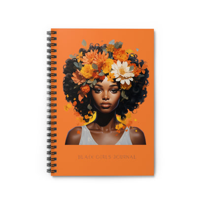 Floral Tresses-Spiral Notebook - Orange