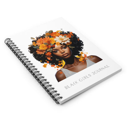 Floral Tresses-Spiral Notebook- White