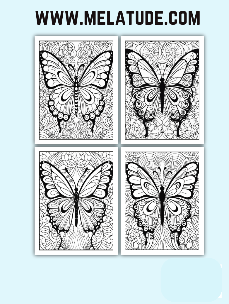 Butterfly Bliss: A Coloring Book-Volume 1