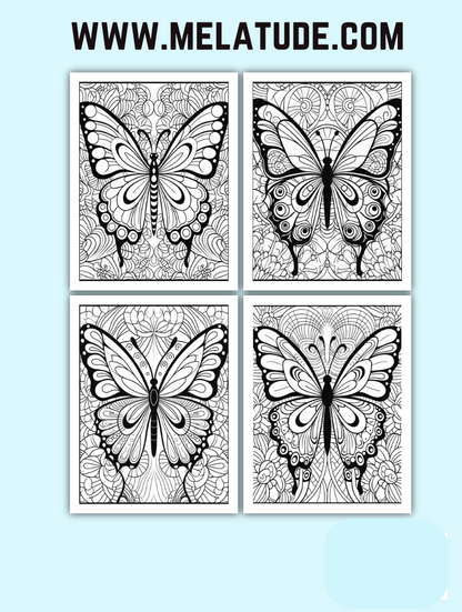Butterfly Bliss: A Coloring Book-Volume 1