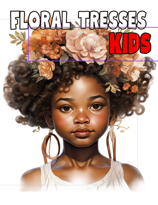 Floral Tresses: Coloring Book for Kids
